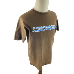 VTG 2000s Top Heavy Should Probably Give Up Wild Skate Grunge Humor‎ Surf Bro L